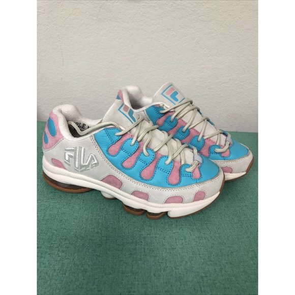 Fila Air 2 White Turquoise Pink Athletic Sneaker - Picture 2 of 4